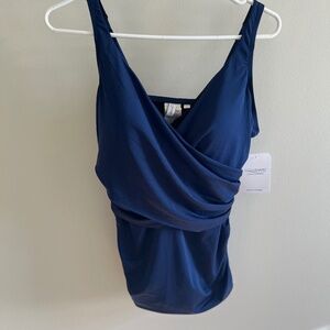 AQUASHAPE| Wrap-front Women’s Tanktini swim top, size L